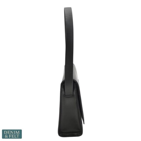 Gucci Vintage Black Smooth Leather Shoulder Bag/Purse 001 3063 G Logo Flap - Picture 4 of 16